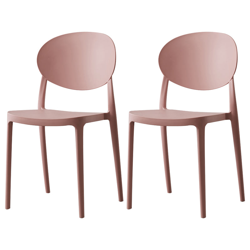 Plastic Open Back Side Chair Scandinavian Stackable Armless Dining Chairs