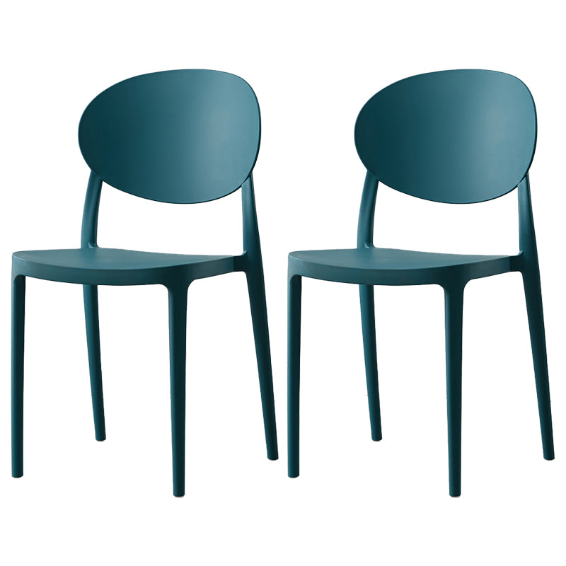 Plastic Open Back Side Chair Scandinavian Stackable Armless Dining Chairs