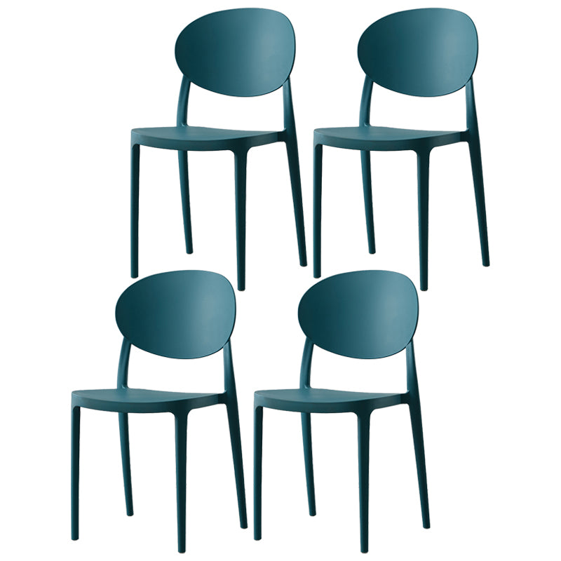 Plastic Open Back Side Chair Scandinavian Stackable Armless Dining Chairs