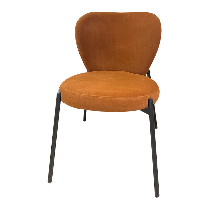 Scandinavian Style Dining Fabric Side Chair Solid Back Armless Chair for Home Use