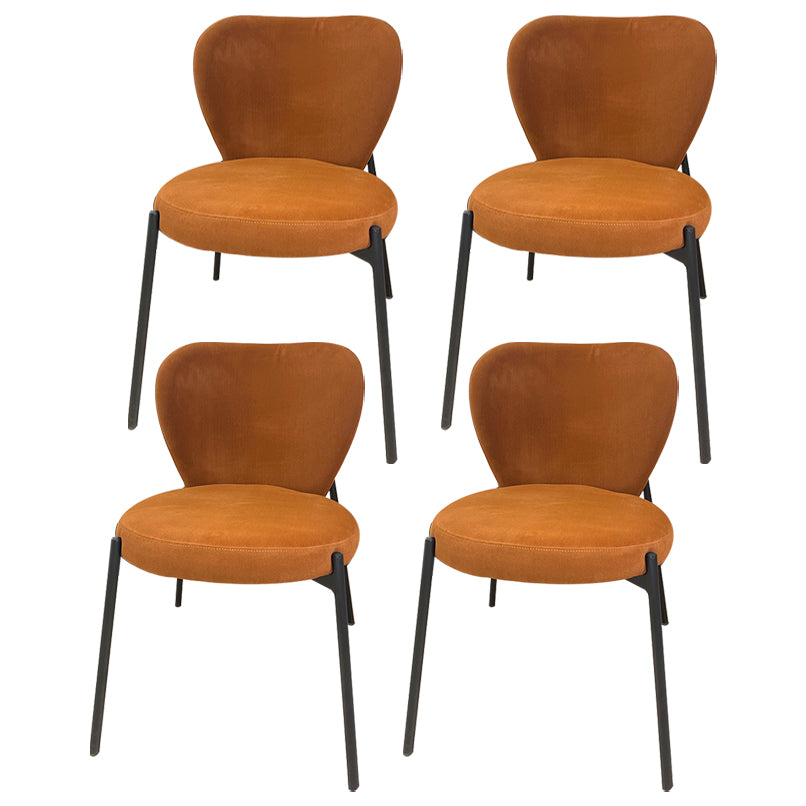 Scandinavian Style Dining Fabric Side Chair Solid Back Armless Chair for Home Use