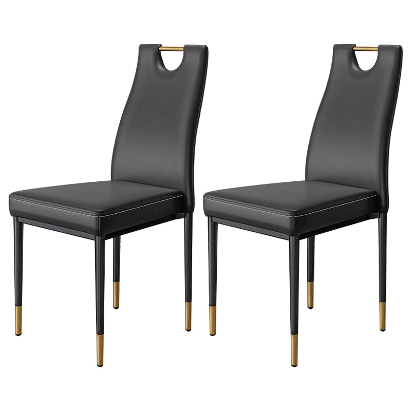 Scandinavian Style Upholstered Armless Dining Chairs Solid Back Side Chair for Home