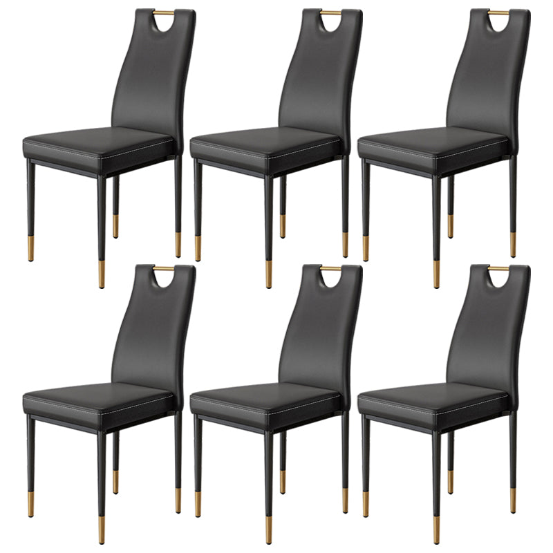 Scandinavian Style Upholstered Armless Dining Chairs Solid Back Side Chair for Home