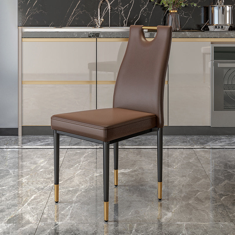 Scandinavian Style Upholstered Armless Dining Chairs Solid Back Side Chair for Home