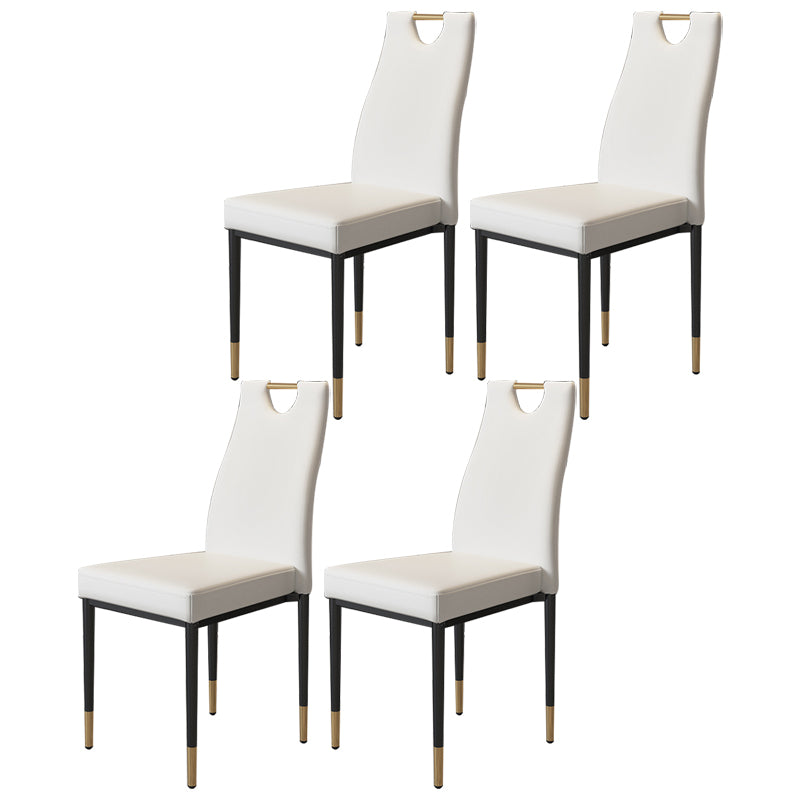 Scandinavian Style Upholstered Armless Dining Chairs Solid Back Side Chair for Home
