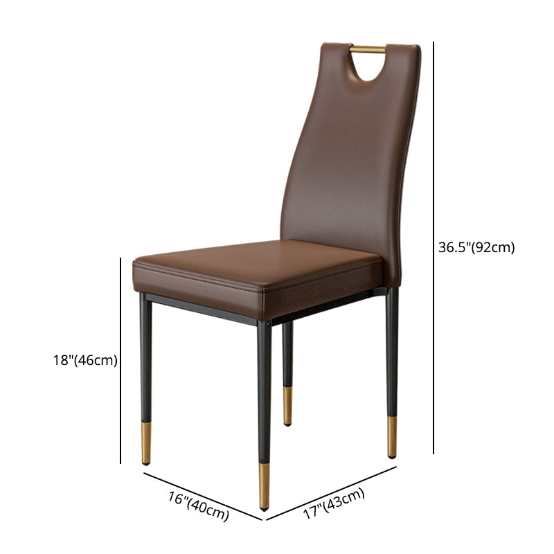 Scandinavian Style Upholstered Armless Dining Chairs Solid Back Side Chair for Home