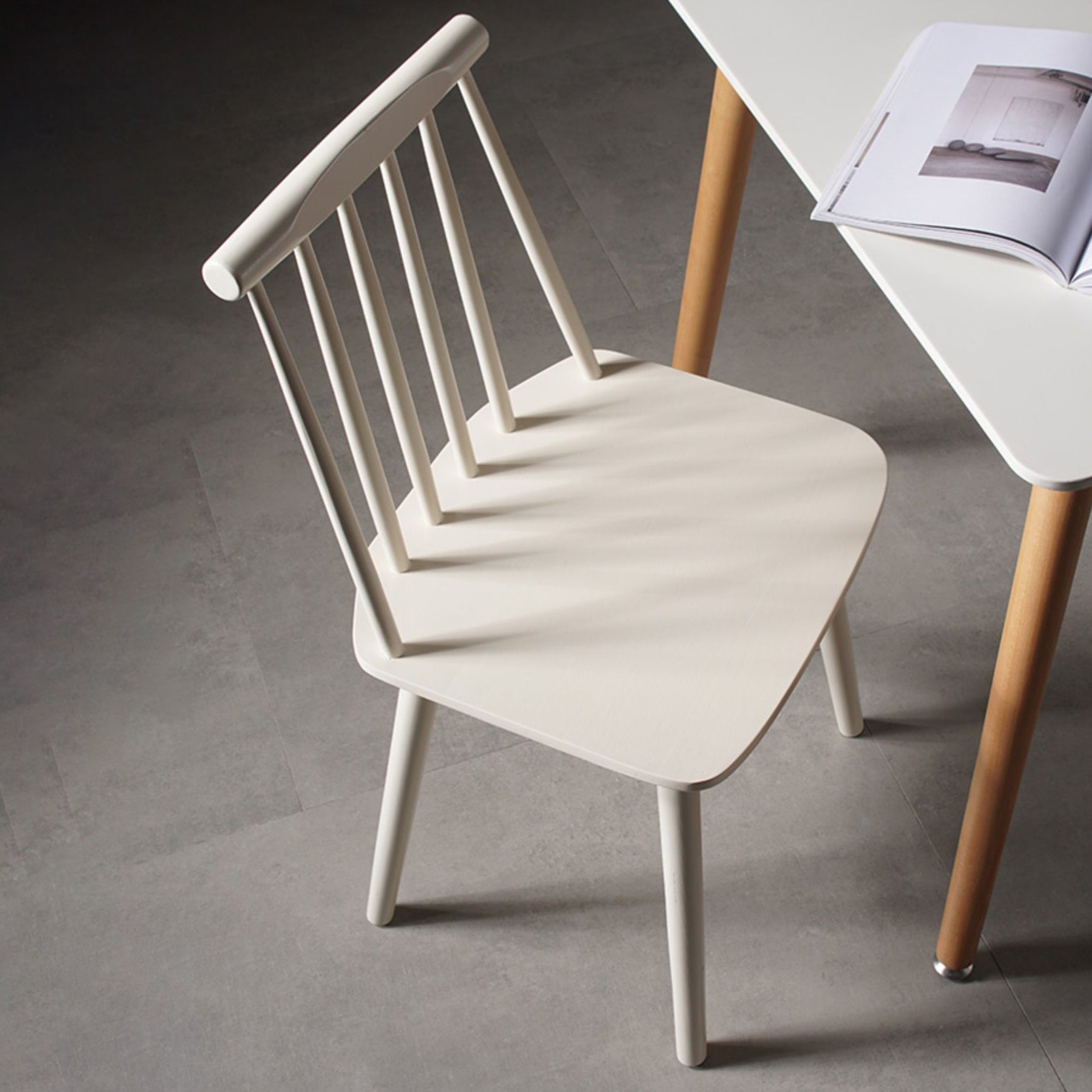 Contemporary Style Wooden Dining Room Chair Slat Back Side Chair for Kitchen