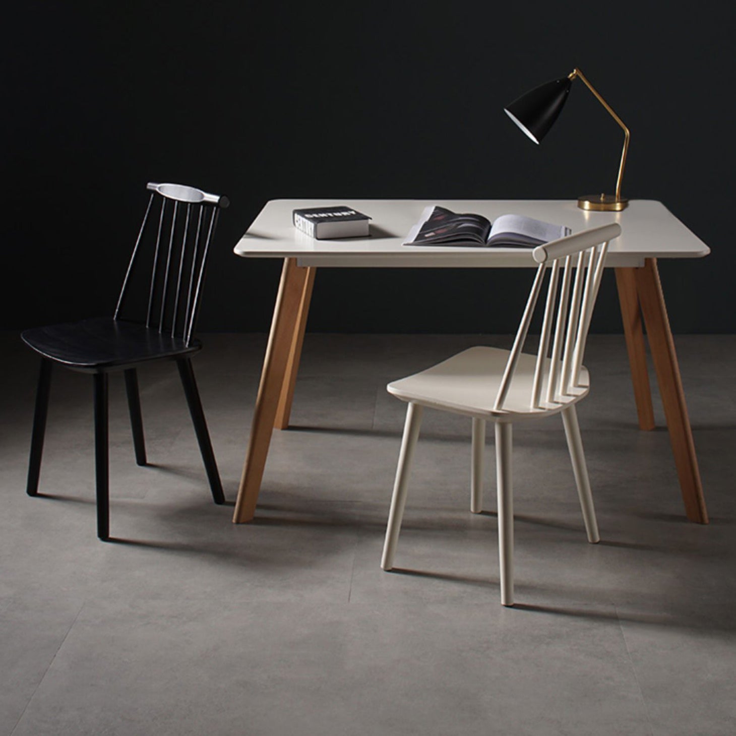 Contemporary Style Wooden Dining Room Chair Slat Back Side Chair for Kitchen