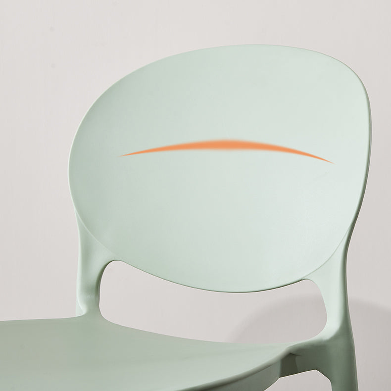 Scandinavian Armless Dining Chairs Stackable Plastic Open Back Side Chair