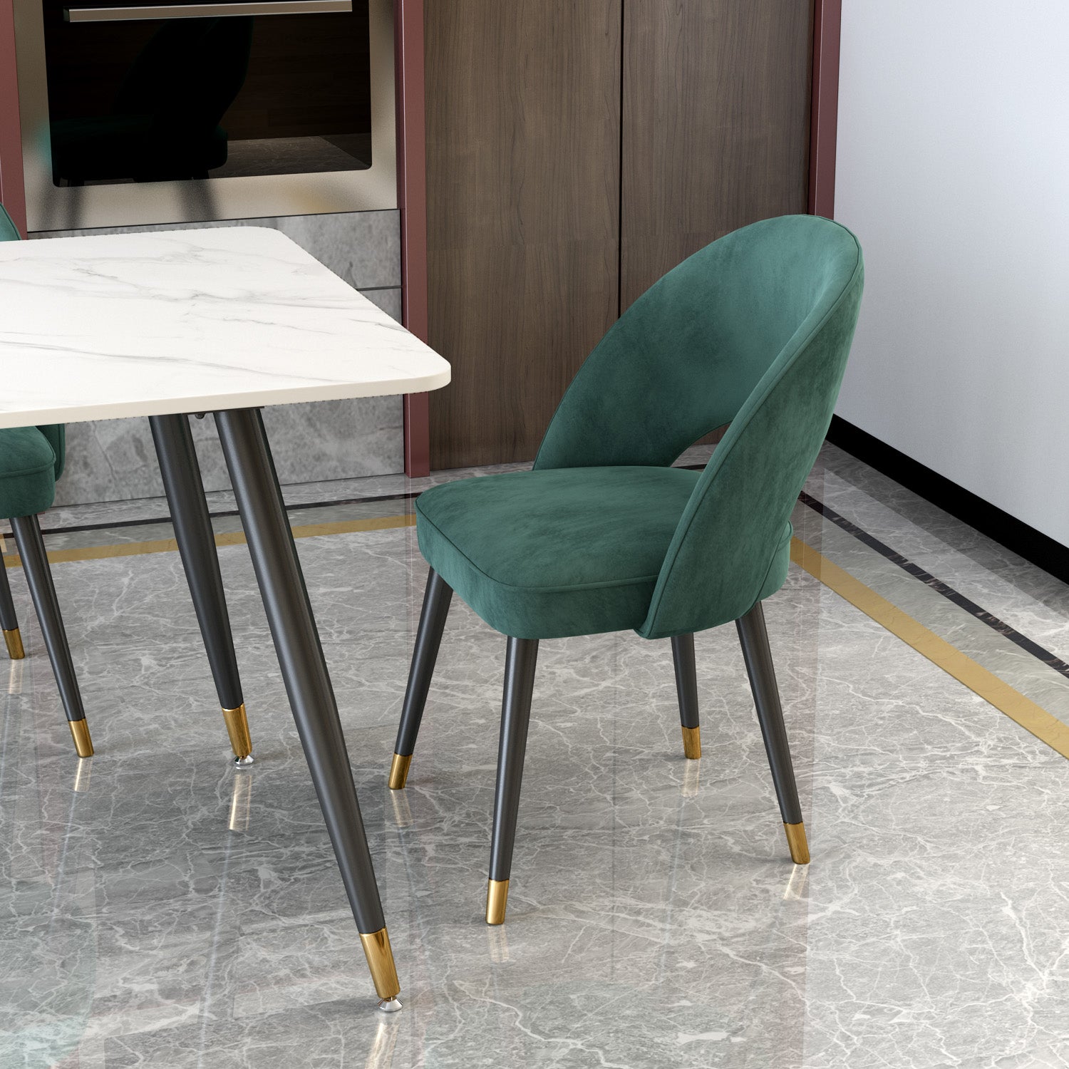 Modern Metal Dining Room Chairs Armless Open Back Dining Side Chair for Home Use
