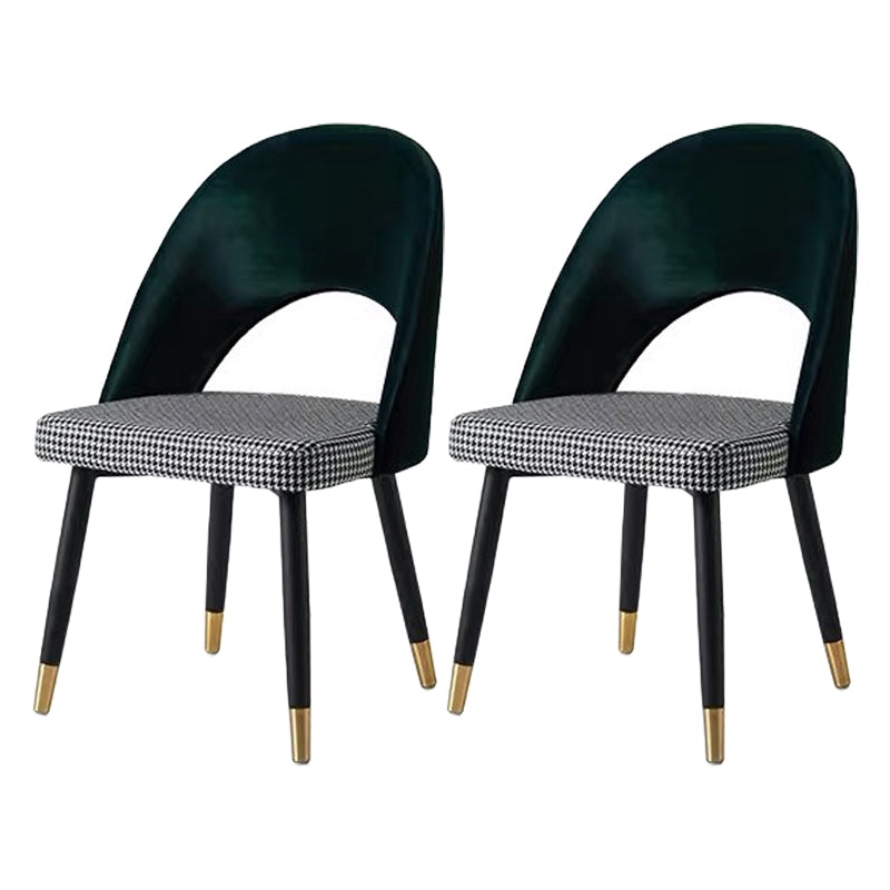 Modern Metal Dining Room Chairs Armless Open Back Dining Side Chair for Home Use