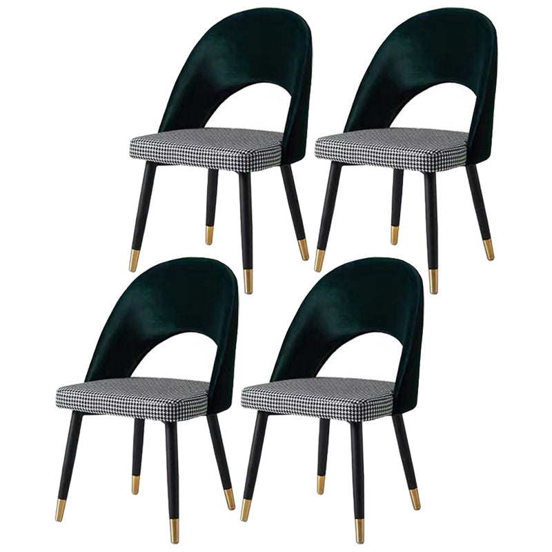 Modern Metal Dining Room Chairs Armless Open Back Dining Side Chair for Home Use