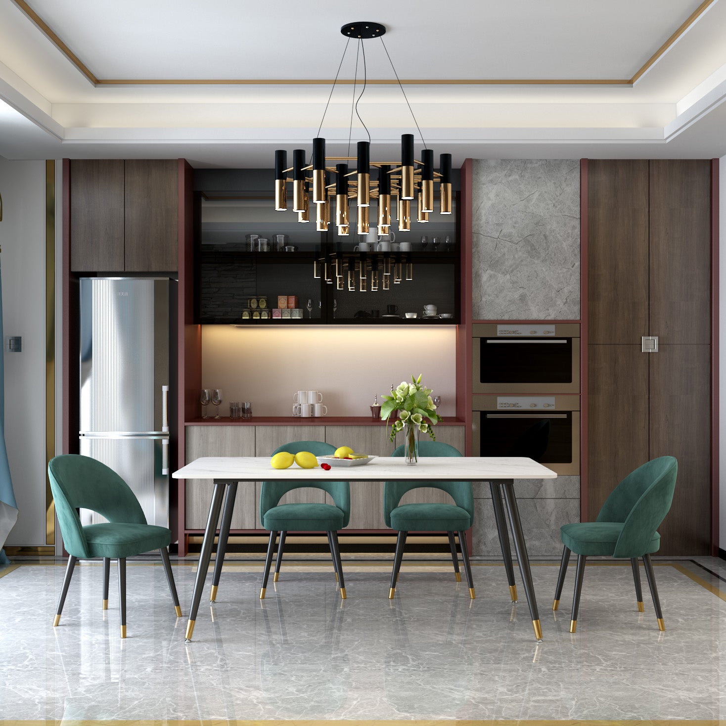 Modern Metal Dining Room Chairs Armless Open Back Dining Side Chair for Home Use