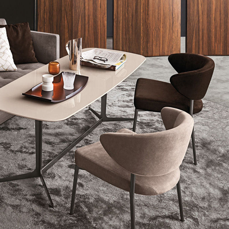 Modern Style Open Back Dining Side Chair Upholstered Side Armless Chairs