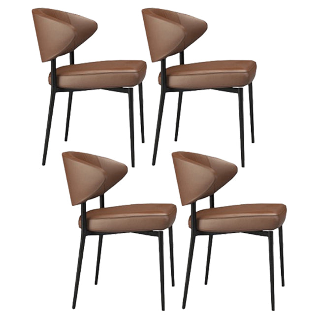 Modern Style Open Back Dining Side Chair Upholstered Side Armless Chairs