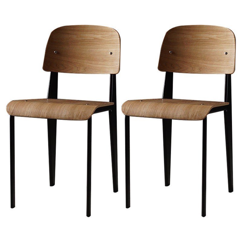 Sedia da pranzo in stile contemporaneo sedia in metallo con gambe in legno