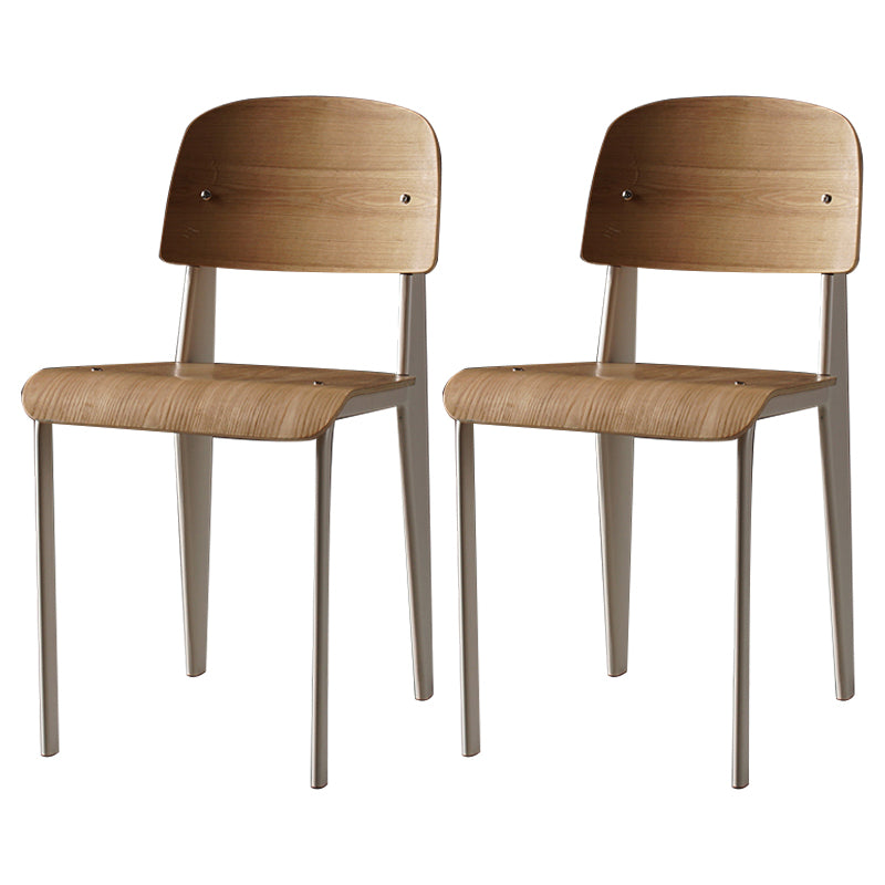 Sedia da pranzo in stile contemporaneo sedia in metallo con gambe in legno