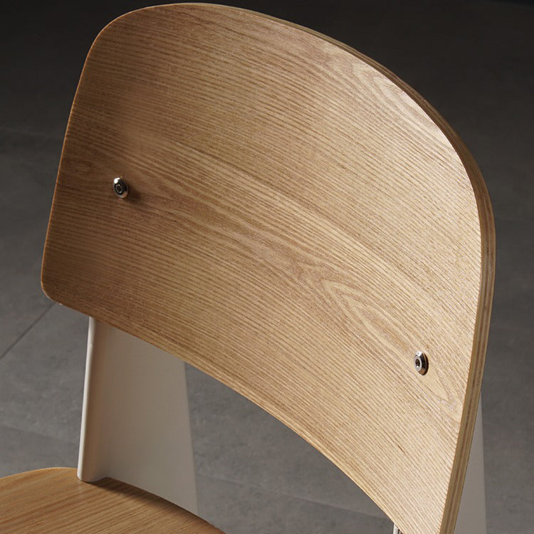 Sedia da pranzo in stile contemporaneo sedia in metallo con gambe in legno