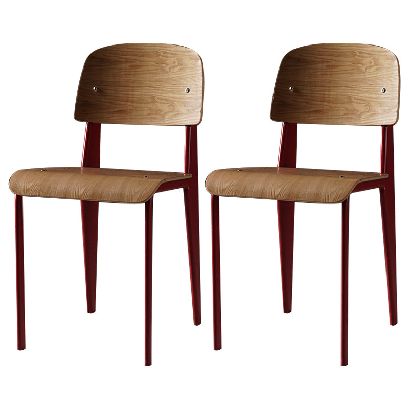 Sedia da pranzo in stile contemporaneo sedia in metallo con gambe in legno