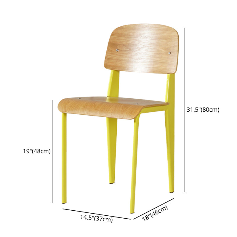 Sedia da pranzo in stile contemporaneo sedia in metallo con gambe in legno