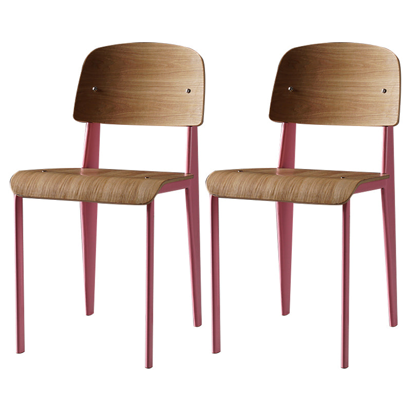 Sedia da pranzo in stile contemporaneo sedia in metallo con gambe in legno