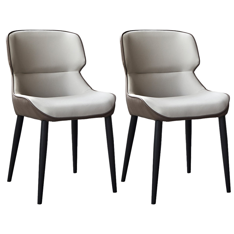 Contemporary Metal Dining Room Chairs Wingback Armless Chair for Home Use