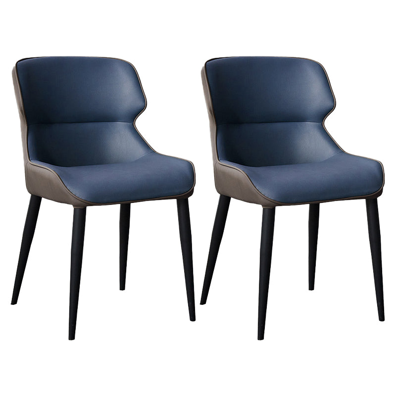 Contemporary Metal Dining Room Chairs Wingback Armless Chair for Home Use