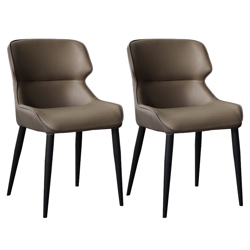 Contemporary Metal Dining Room Chairs Wingback Armless Chair for Home Use