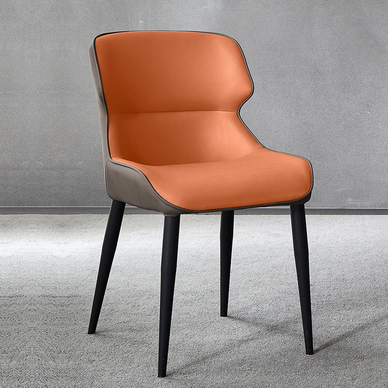 Contemporary Metal Dining Room Chairs Wingback Armless Chair for Home Use