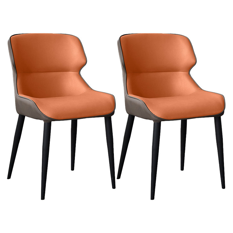 Contemporary Metal Dining Room Chairs Wingback Armless Chair for Home Use
