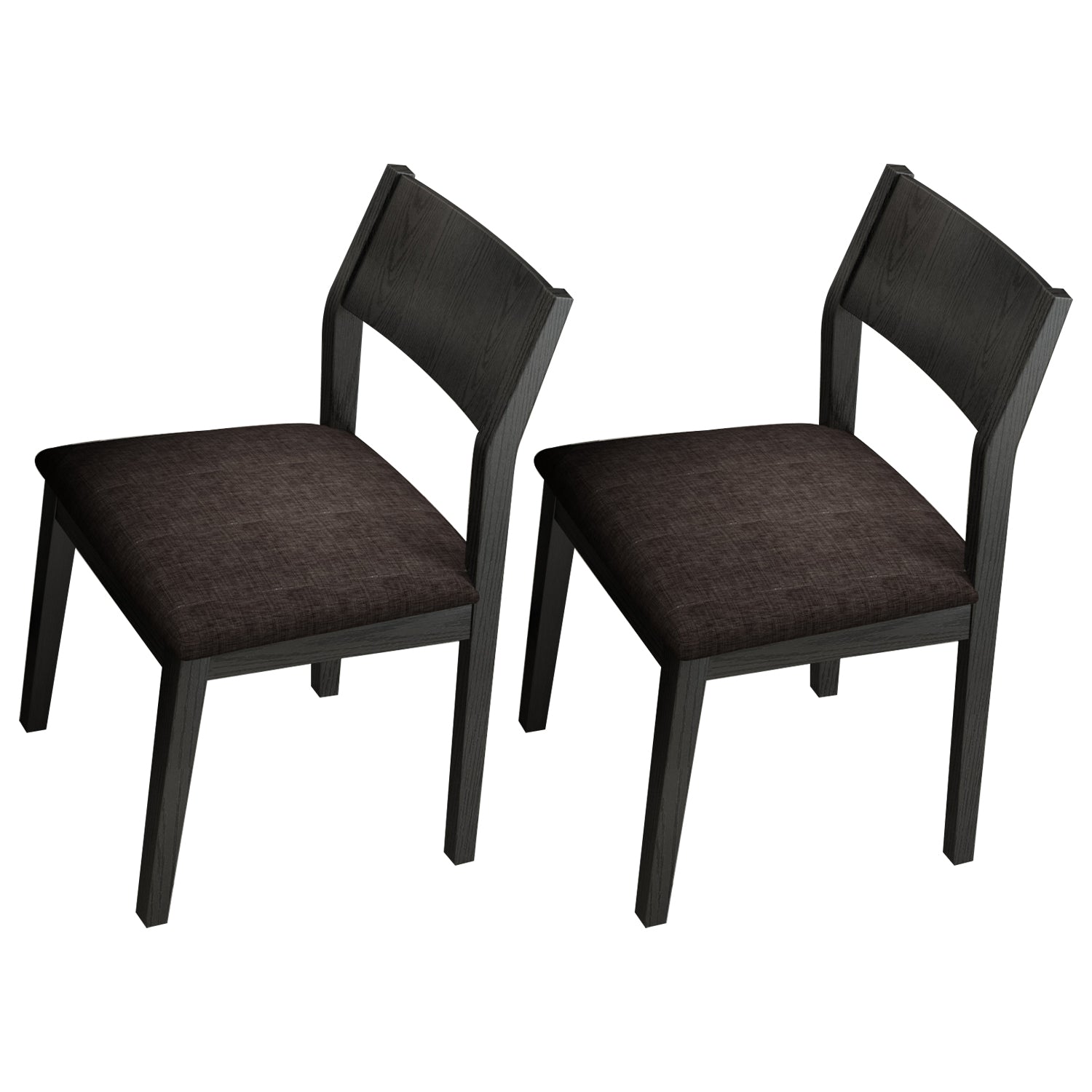 Wood Industrial Restaurant Side Chair Open Back Dining Chair with Black Legs