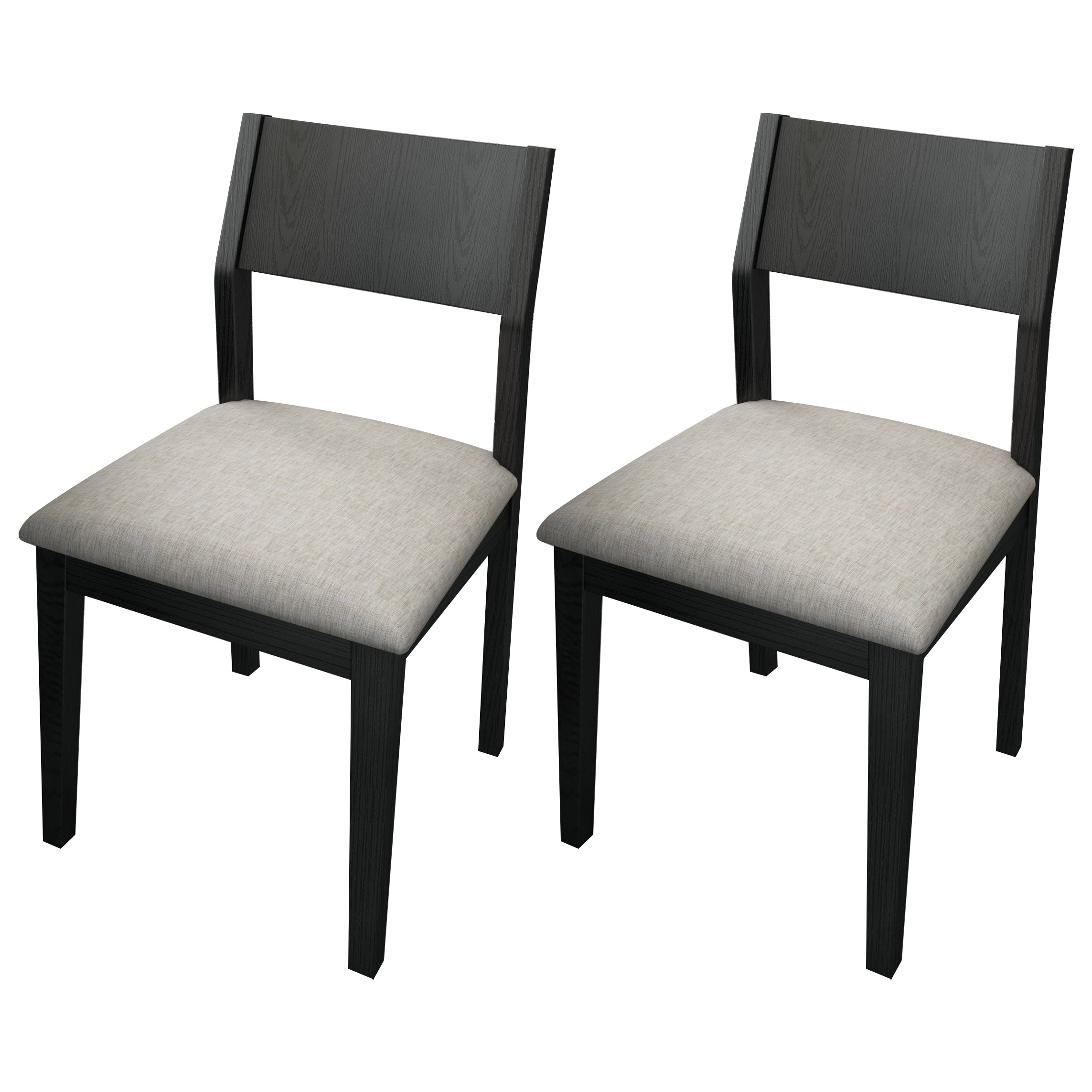 Wood Industrial Restaurant Side Chair Open Back Dining Chair with Black Legs