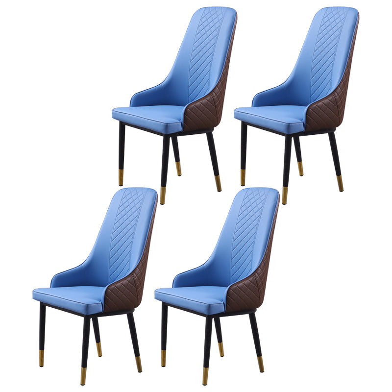 Minimalist Style Upholstered Side Chair Leather Dining Armless Chair for Home Use