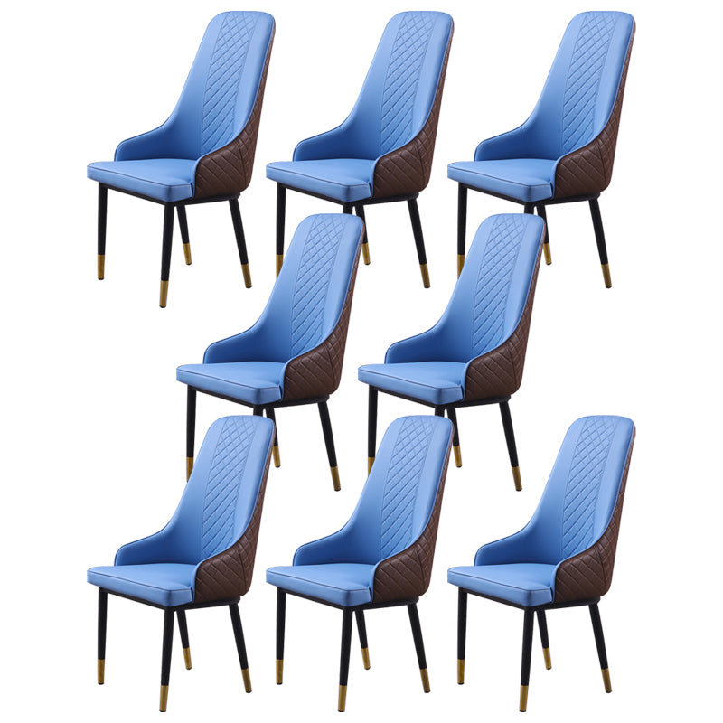 Minimalist Style Upholstered Side Chair Leather Dining Armless Chair for Home Use