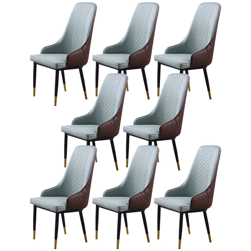 Minimalist Style Upholstered Side Chair Leather Dining Armless Chair for Home Use