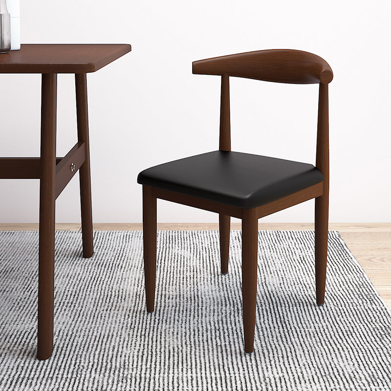 Contemporary Style Metal Chair Set Kitchen Dining Open Back Side Chairs