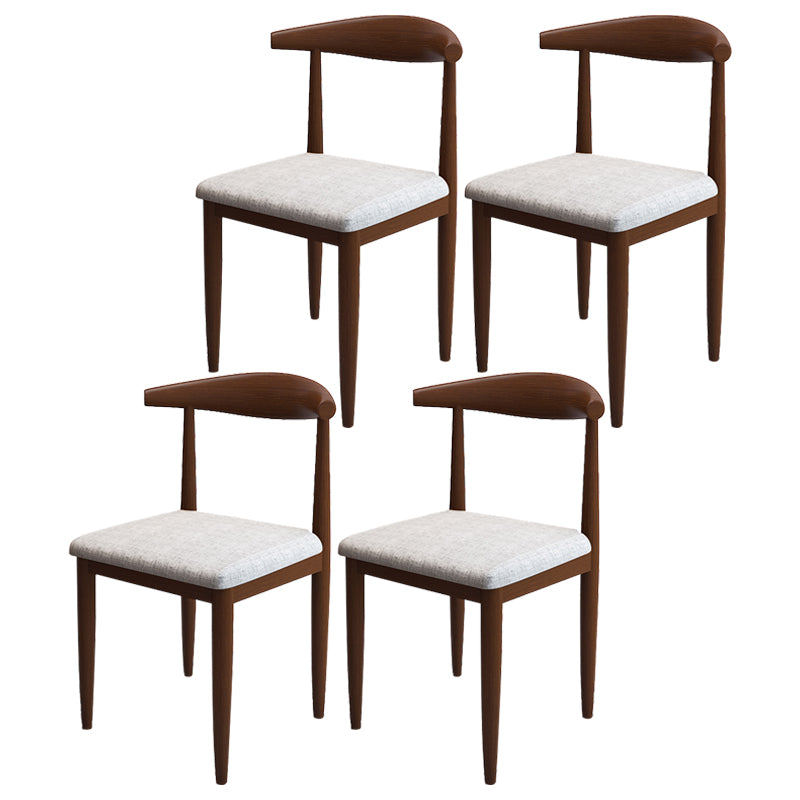 Contemporary Style Metal Chair Set Kitchen Dining Open Back Side Chairs