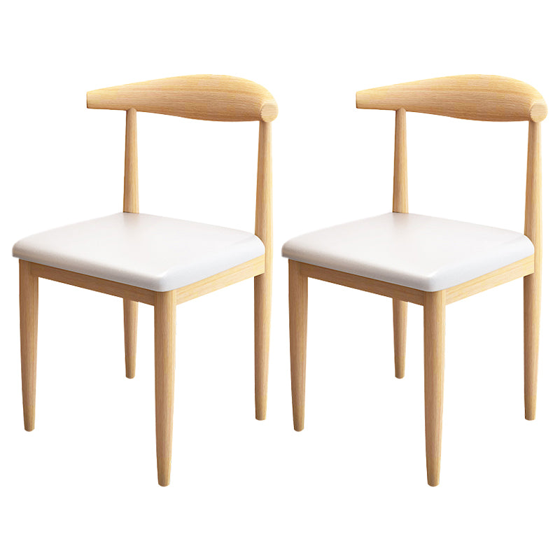 Contemporary Style Metal Chair Set Kitchen Dining Open Back Side Chairs
