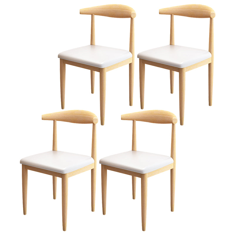 Contemporary Style Metal Chair Set Kitchen Dining Open Back Side Chairs