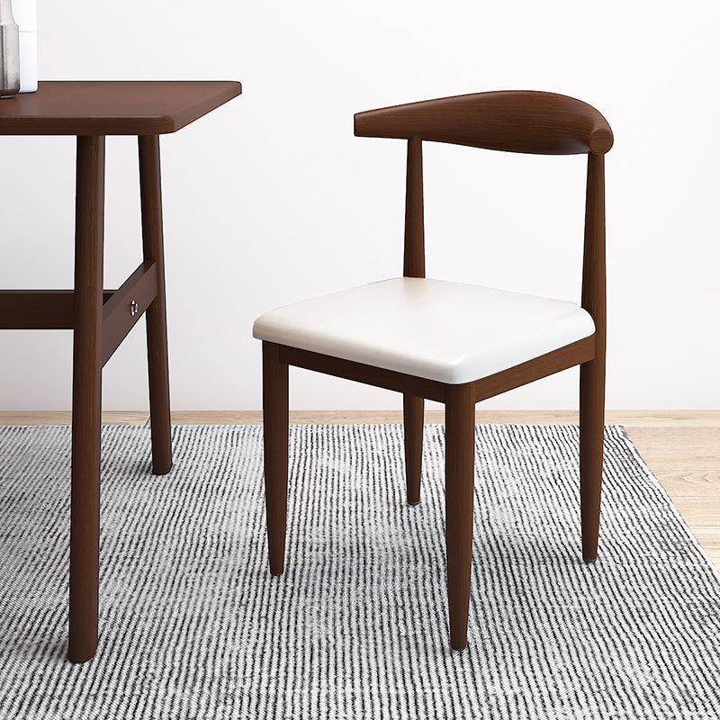 Contemporary Style Metal Chair Set Kitchen Dining Open Back Side Chairs