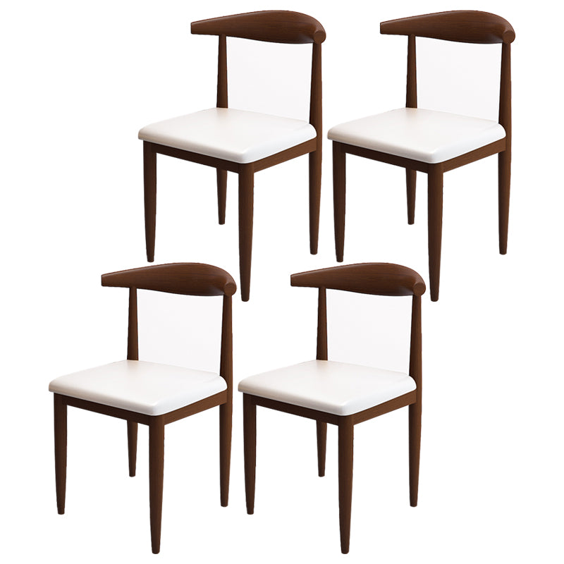 Contemporary Style Metal Chair Set Kitchen Dining Open Back Side Chairs