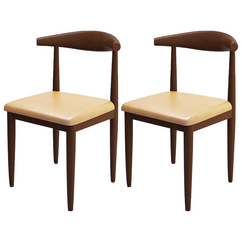Contemporary Style Metal Chair Set Kitchen Dining Open Back Side Chairs