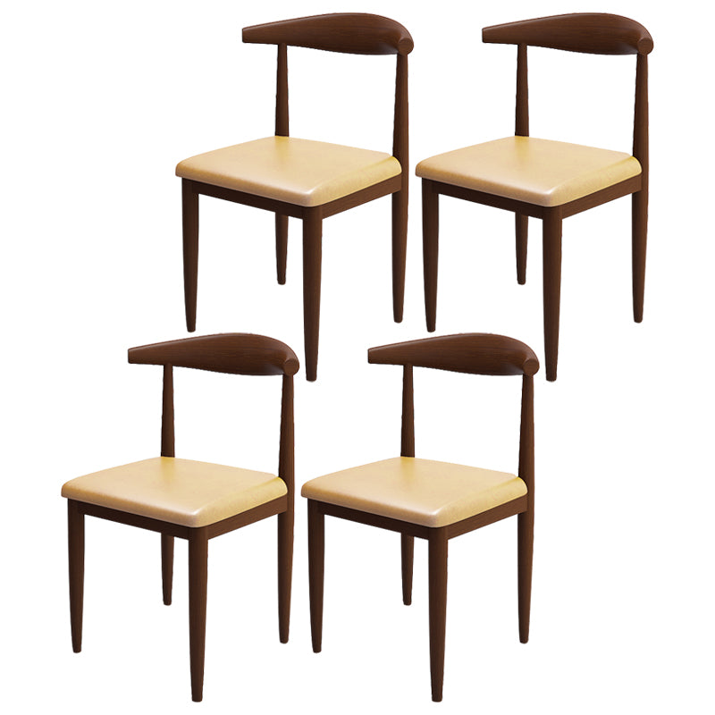 Contemporary Style Metal Chair Set Kitchen Dining Open Back Side Chairs