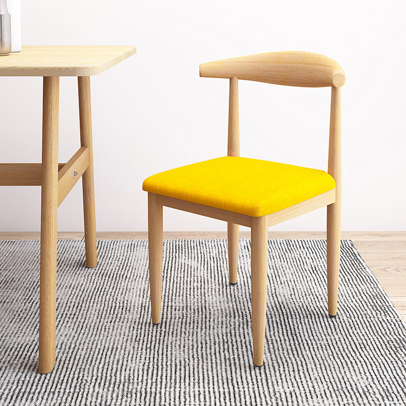 Contemporary Style Metal Chair Set Kitchen Dining Open Back Side Chairs