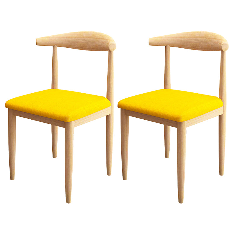 Contemporary Style Metal Chair Set Kitchen Dining Open Back Side Chairs