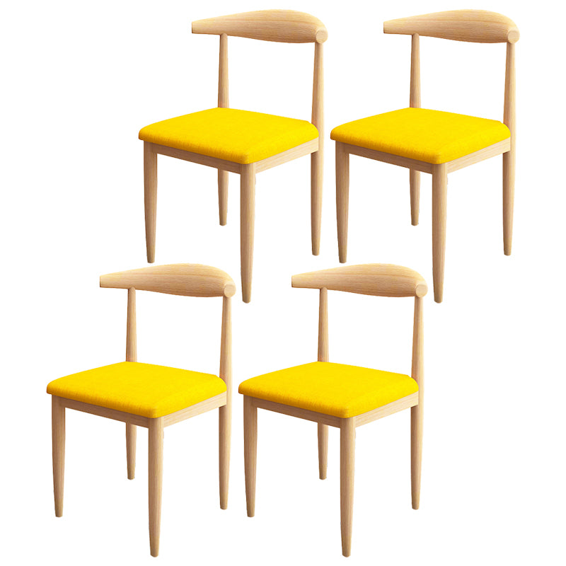 Contemporary Style Metal Chair Set Kitchen Dining Open Back Side Chairs
