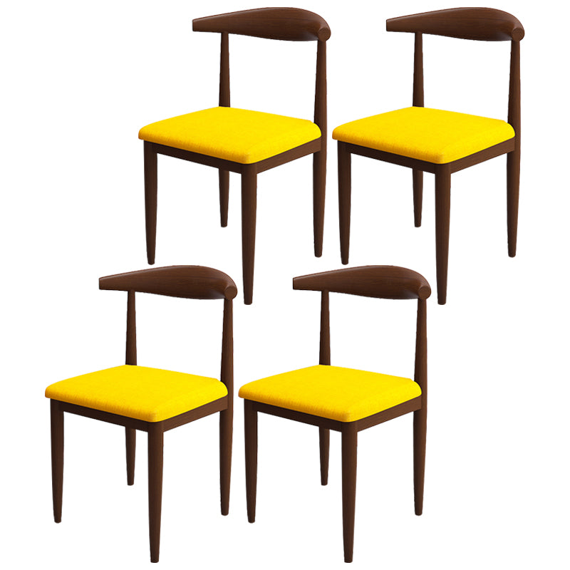 Contemporary Style Metal Chair Set Kitchen Dining Open Back Side Chairs
