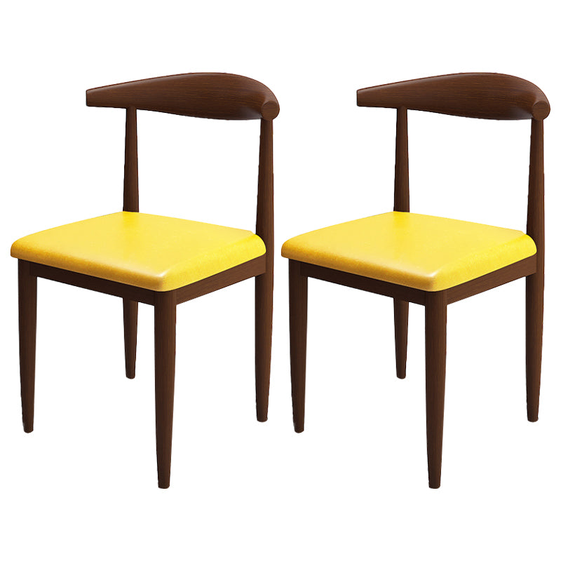 Contemporary Style Metal Chair Set Kitchen Dining Open Back Side Chairs
