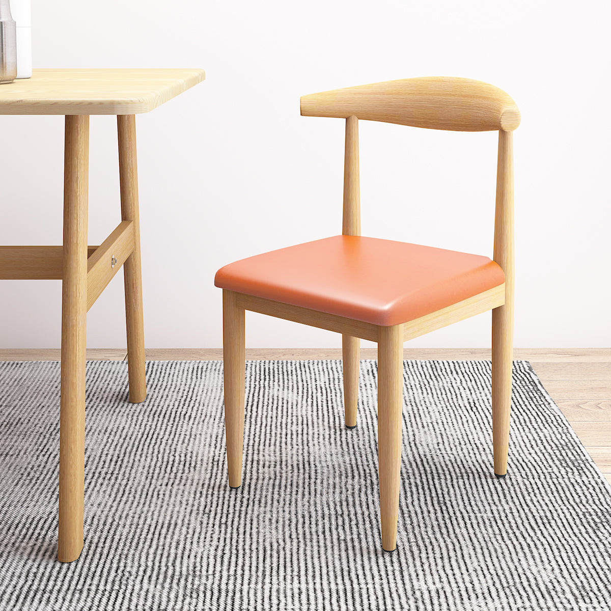 Contemporary Style Metal Chair Set Kitchen Dining Open Back Side Chairs