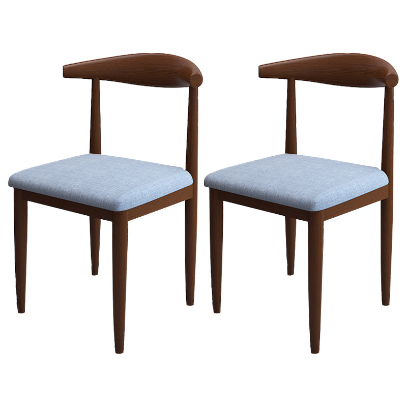 Contemporary Style Metal Chair Set Kitchen Dining Open Back Side Chairs